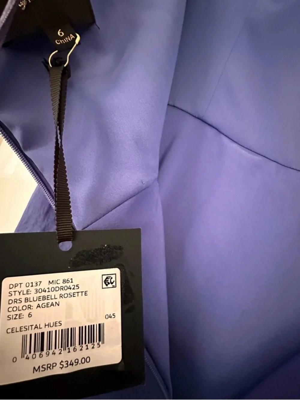 Muse by Marchesa Dress Women Strapless Blue Size 6 Rosette Maxi NWT - Picture 12 of 12